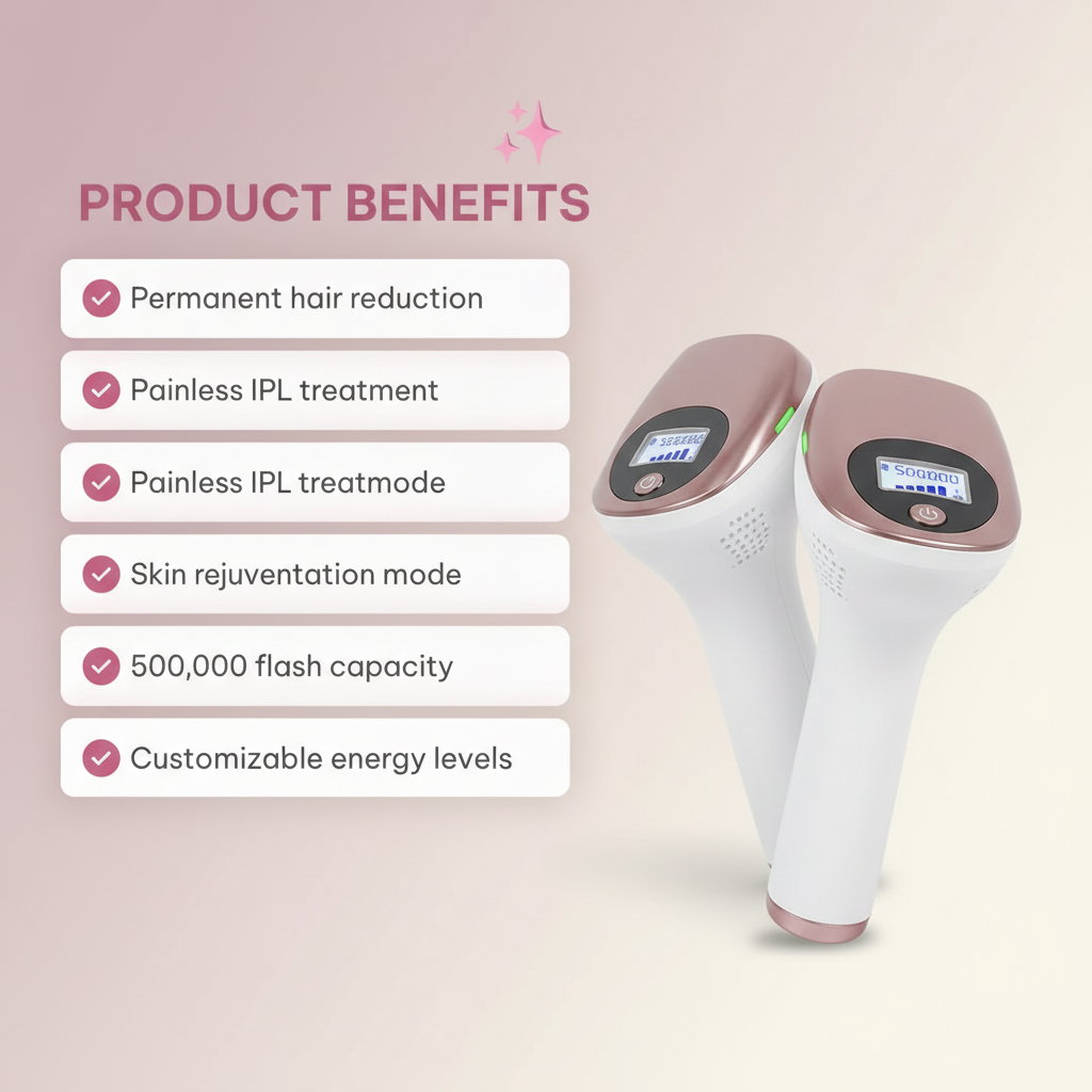 3 in 1 Portable Hair Remover Laser Permanent Whole Body Treatment Ipl Painless Hair Removal Device for Home Use
