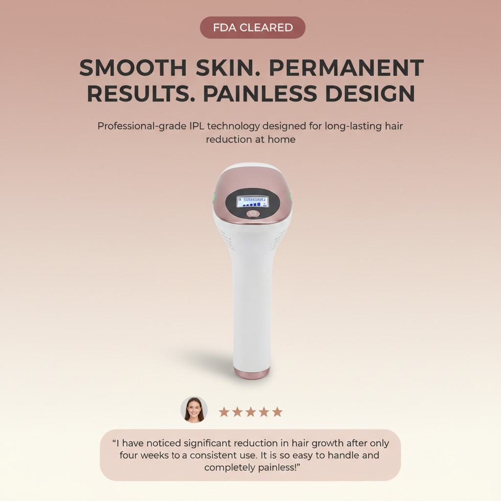 3 in 1 Portable Hair Remover Laser Permanent Whole Body Treatment Ipl Painless Hair Removal Device for Home Use