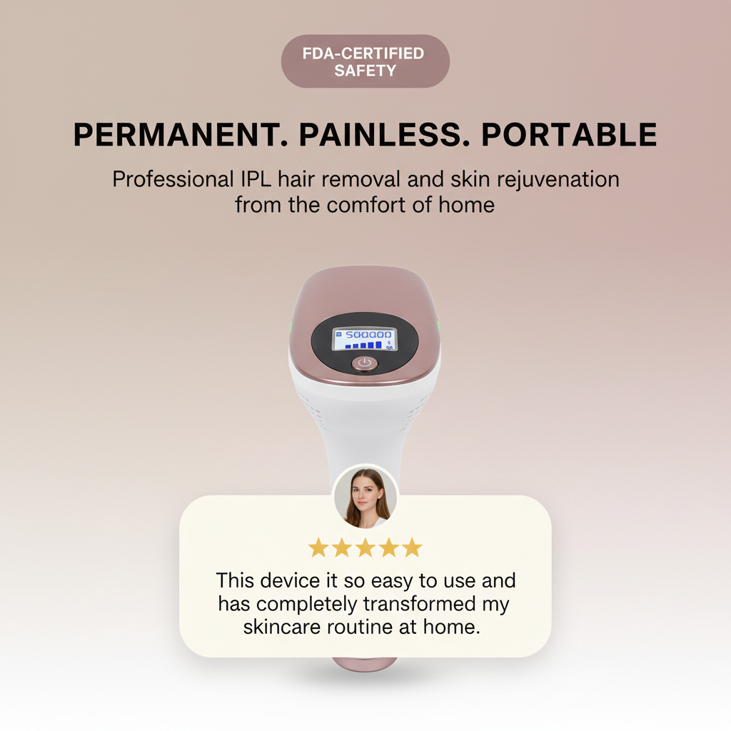 3 in 1 Portable Hair Remover Laser Permanent Whole Body Treatment Ipl Painless Hair Removal Device for Home Use