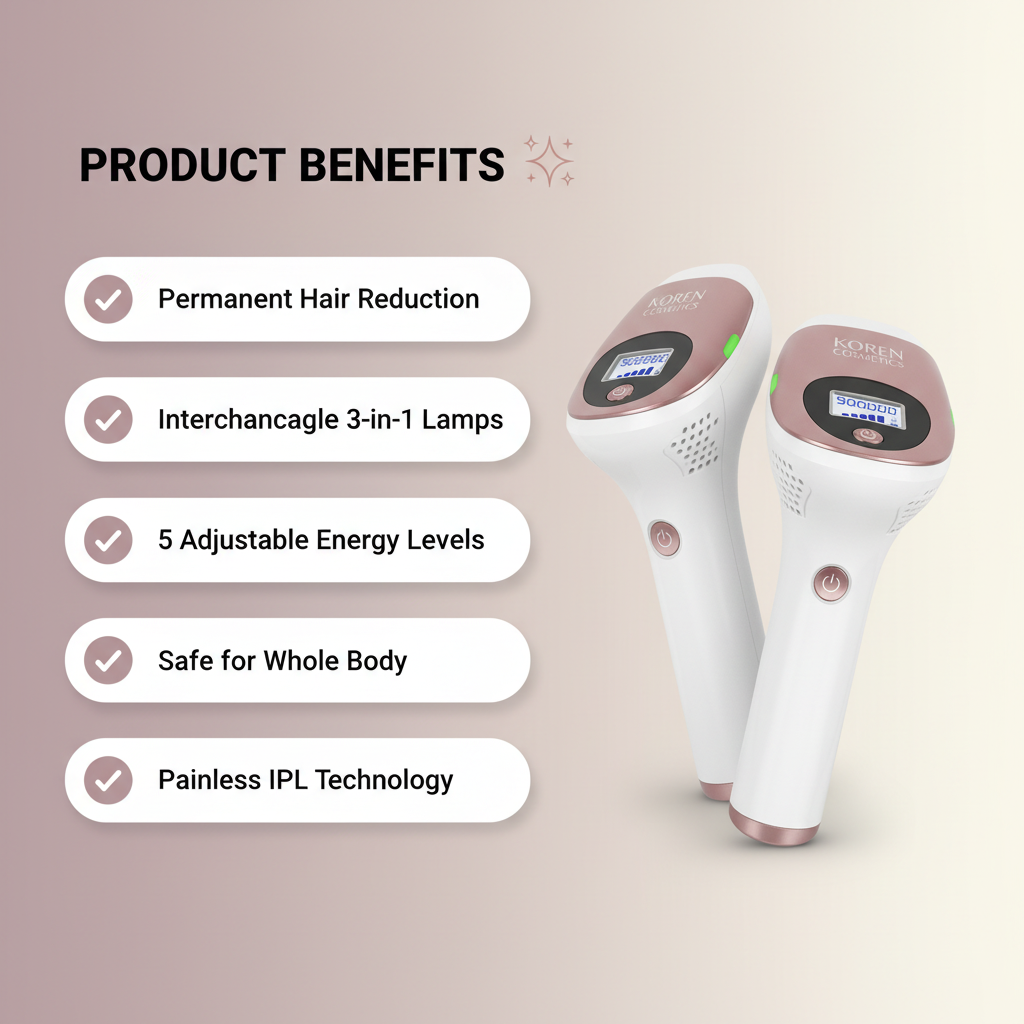 3 in 1 Portable Hair Remover Laser Permanent Whole Body Treatment Ipl Painless Hair Removal Device for Home Use