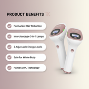 3 in 1 Portable Hair Remover Laser Permanent Whole Body Treatment Ipl Painless Hair Removal Device for Home Use